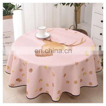 Best Price High Quality Waterproof Printed Fancy Coffee Round Table Cover For Home Decor