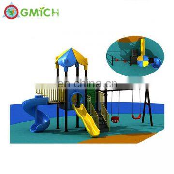 Patio Swing With Plastic Slide Outdoor Garden Kids Swing Set Playground for Backyard JMQ-G085A photo-7
