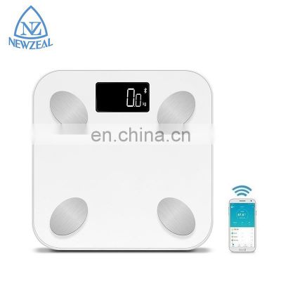 ABS Plastic Platform White Precision Bathroom Scales Blue Tooth App Digital Body Fat Scale