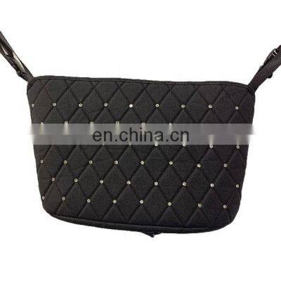 Diamond Car Net Pocket Handbag Holder Multifunctional Car Organizer Compatible with Front Opening Armrest Box