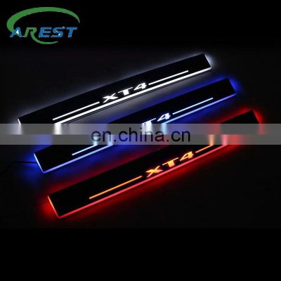 LED Door Sill For CADILLAC XT4 2018-2020 Streamed Light Scuff Plate Acrylic Battery Car Door Sill Accessories