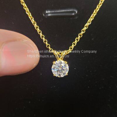 1 Carat Real Moissanite Pendant Necklace For Women Top Quality 100% 925 Sterling Silver Wedding Party Bridal Fine Jewelry