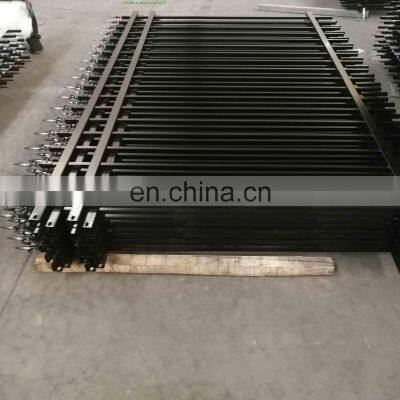 Best Quality Solid Black Metal Pipe Fence, Iron / Steel Pipe Fence Panel for Sale photo-5