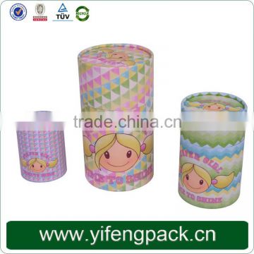 Custom printed cylinder packaging box pretty cardboard round tube gift box