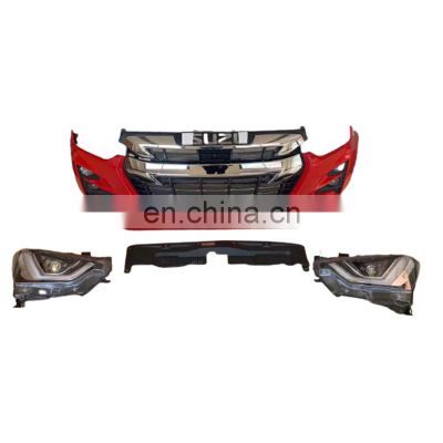 Front Rear Bumper Grille Face lift Car Accessories Wide Conversion Body Kit for Isuzu D-max 2016-2019 Upgrade To 2021