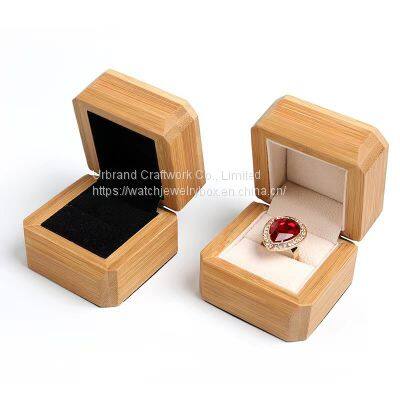 Bamboo and wood jewelry box Bracelet string packing box with customized logo