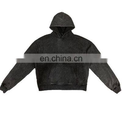 wholesale custom logo mens hoodie pullovers 100% cotton plain hoodie men vintage style heavyweight blank oversized hoodie