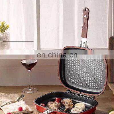 Induction Friendly Camping Flat Cooking Gas Non Stick Korean BBQ Double Side Grill Pan photo-2