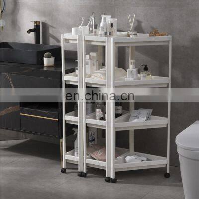 kitchen truck trolley  rack with caster convenient transfer of movement detachable plastic storage cart 4 tiers