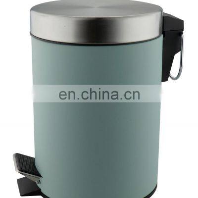 Fashion color waste bin pedal rubber coated  indoor waste bin trash can