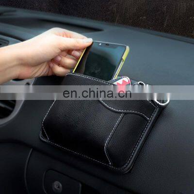 RTS Autoaby Car Storage Box Car Pouch Bags Organizer Cards Mobile Phone Collecting Sticky Bag Interior Accessories PU Leather