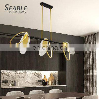 New Listed Luxury Indoor Living Room Dining Room Gold Black Modern Decoration LED Pendant Light