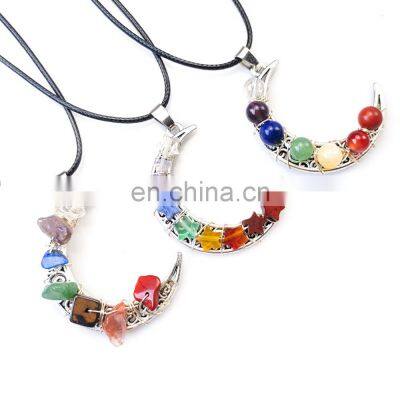 Hot Sold Spiritual 7 Chakra Crystals Healing Natural Stones Stone Jewellery Inspirational Necklace Pendants For Jewelry Making