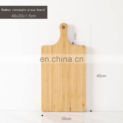 Wholesale Multifunctional Kitchen Bamboo Bulk Natural Wood Fiber Round Bread Pizza Chopping Cutting Board With Handle Set