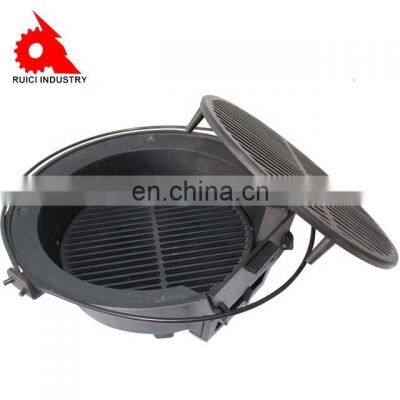 Wholesale Outdoor BBQ Round Enamel Cast Iron Hibachi Grill photo-3