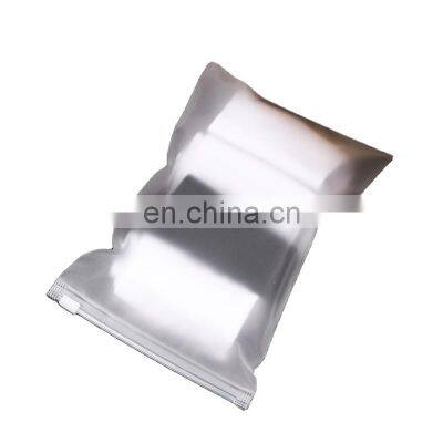 wholesale custom frosted zipper plastic bags for clothes packing with your logo/slider frosted plastic packing underdress zipper