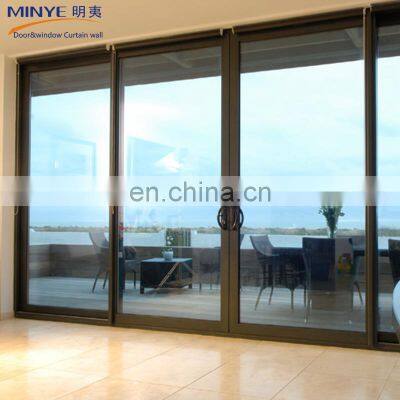 America Style Soundproof Sliding Door Aluminum Large Glass Partition Interior Sliding Doors