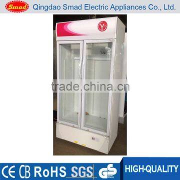 Manufacture of upright showcase glass refrigerator for sale