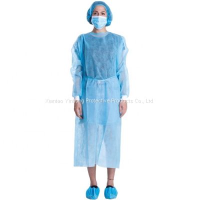 Manufacturers Disposable Non Woven PP Patient Isolation Gown