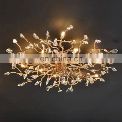 Ceiling Chandelier Luxury Led Branch Chandeliers Lighting Living Room Hanging Lamp Crystal Light