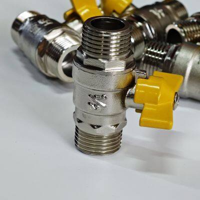DN15 double outer wire copper ball valve, gas valve switch,Keywords water heater valve, threaded switch,Water pipe switch,Gas pipeline fittings