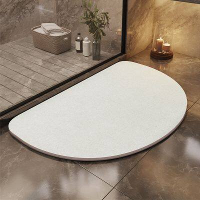 Semi Circle Bath Mat Manufacturer | Fast Drying & Water Absorbing Diatomite Bathroom Mat photo-2