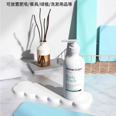 Irregular Shape Water-absorbent Diatomite Stone Mats for Bathroom photo-3