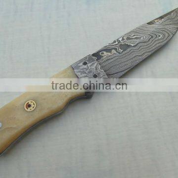 udk h102" custom handmade Damascus hunting knife / Skinner knife with Camel bone handle