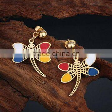 Stainless Steel Dragonfly Young Girl Earring Jewelry Set photo-4