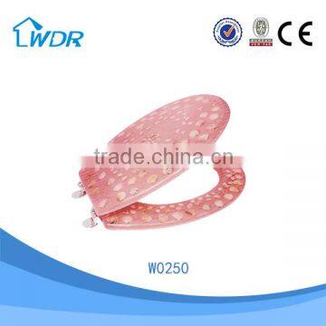  polyresin HQ s elegant design pink color decorative toilet seat