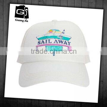 Wholesale digital screen printing mesh hat 5 panel curve brim custom trucker cap