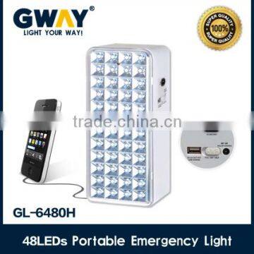 NEW ABS plastic rechargeable emergency light,48pcs of 1800-2000MCD LED lanterns for camping