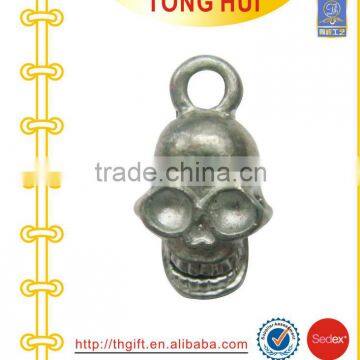 Skull head shape metal mobile phone strap