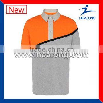 promotional color combination polo shirt with custom logo