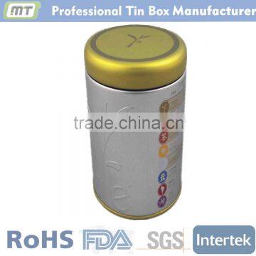 Round food grade metal kaffee tin package box