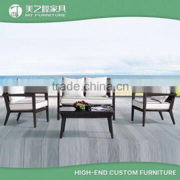 China wholesale resin plastic rattan woven outdoor garden furniture with table and chair