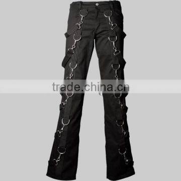 GOTHIC UNISEX STRAP TROUSER BLACK COLOR COTTON STEAMPUNK GOTH