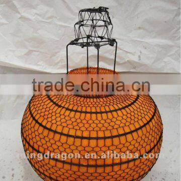 Chinese antique iron& paper red/orange colorful round lantern lamp