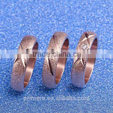 Hot Matte Titanium Steel 14k Rose Gold 1 Gram Plated Fashion Female Tail Ring Wedding Gift photo-3