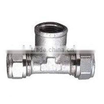 Compression brass fitting - Female Tee(equal)