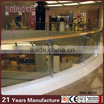 wood handrail modern glass railing for sale