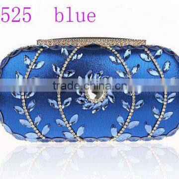 0525 blue fashion designe ladies bag, beautiful evening clutch bags crystal bag