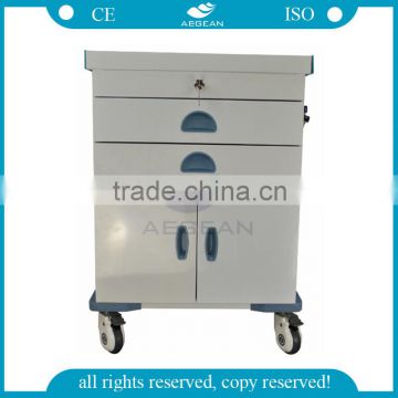 AG-ET017 Two drawers and one door hospital clinical emergency trolly