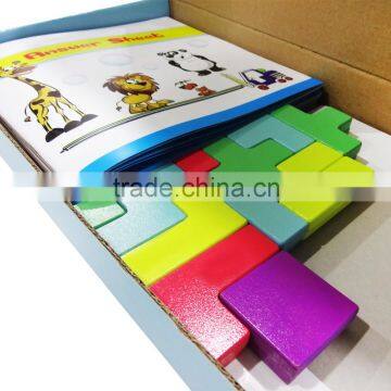 Block Puzzle Game Wood Educational Toy Game Set Number Study photo-2