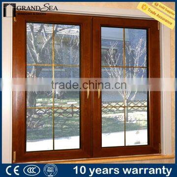 Popular wood grain finish aluminum window for waterproof