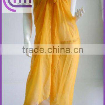 orange color polyester chiffon beach pareo