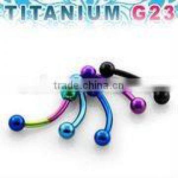 Titanium G23 anodized banana eyebrow ring