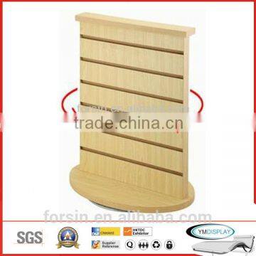 Slatwall wood counter display for retail store(JH-WD15)