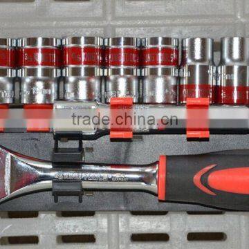 Chrome Vanadium 12pcs Socket Set With Red Rim photo-2