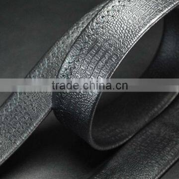 Both Side Cowhide Leather Black Color Elasticated Belt photo-3